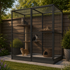 Katzengehege Noa - 176x121x193 - 50x50x3mm - Gaas aus Aluminium | Glorenza
