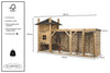 Großer Holz-Hühnerstall Sofie | Mit Heustadel | 340 × 110 × 190 cm | Glorenza
