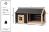 Voldux Hundehütte | Sven | Dachpappe | Schwarze schwedische Holzverkleidung + Douglasienrahmen
