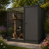 Luxuriöses Aluminium-Katzengehege Evi | Mit Sicherheitsschleuse | 207 × 176 × 193 cm | Glorenza
