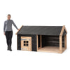 Voldux Hundehütte | Sven | Dachpappe | Schwarze schwedische Holzverkleidung + Douglasienrahmen