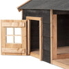 Voldux Hundehütte | Sven | Dachpappe | Schwarze schwedische Holzverkleidung + Douglasienrahmen